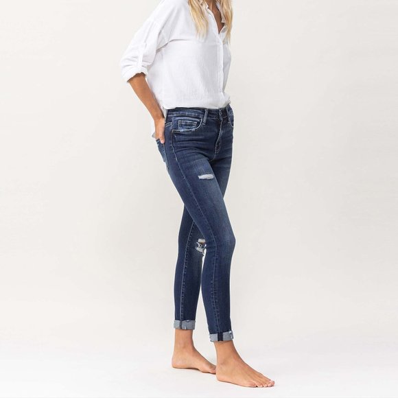 *NEW* Flying Monkey High-Rise Distressed Crop Skinny Jeans - Picture 8 of 10